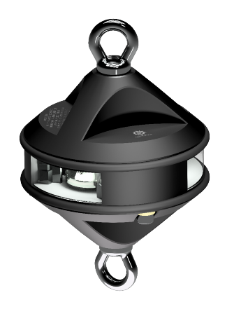 3nm 360° White, hoist, black anodized